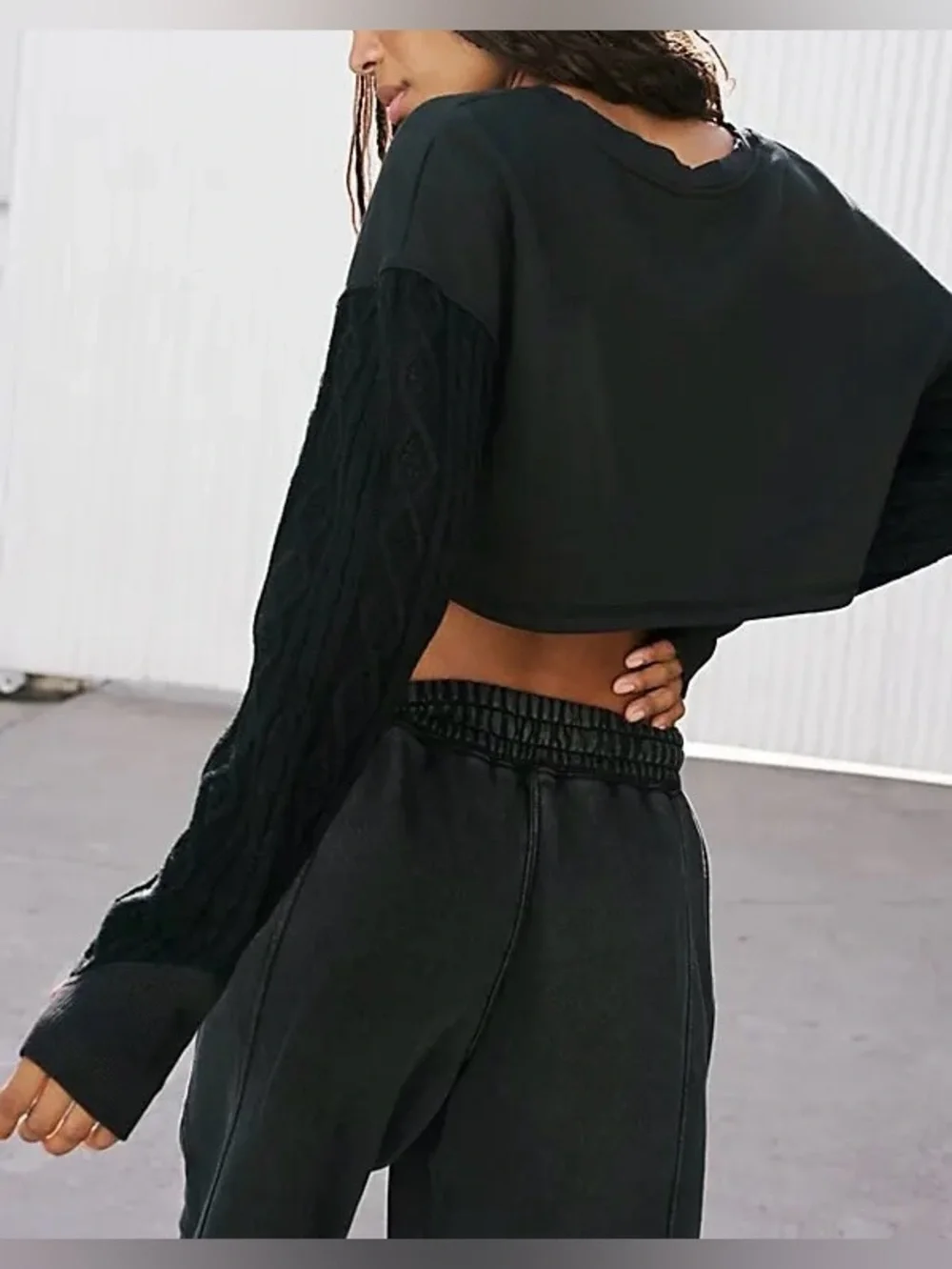 NWOT Free People FP Movement Snow Worries Layer - black - small